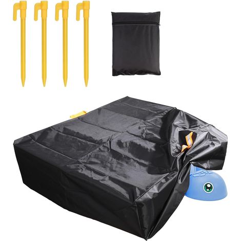 Couverture de Bac à Sable Tortue, Tissu Oxford 420D Anti-Poussière Coupe-Vent Protection Bac à Sable Extérieur pour Enfants Protège le Sable les Jouets 98x88x30cm (1/5)