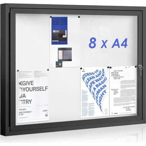 Vitrine affichage extérieur, 8 x A4, Tableau affichage mural (1/5)