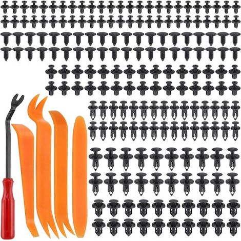 190 clips para molduras de coche y 5 herramientas de extracción para interiores, remaches y retenedores de plástico (1/5)