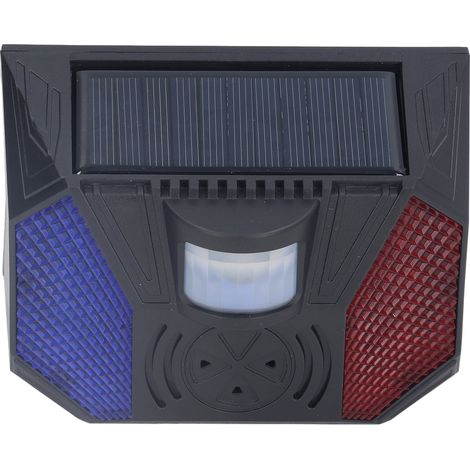Lampe d'alarme solaire, alarme antivol, alarme infrarouge sans fil à détection de présence humaine pour la maison et l'extérieur. (1/5)