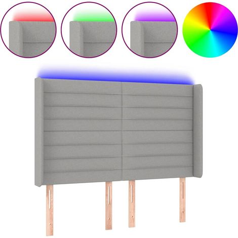 Maison Exclusive - Testiera a LED Grigio Chiaro 147x16x118/128 cm in Tessuto (1/5)