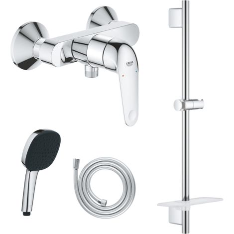 Conjunto mezclador de ducha mecánico GROHE Swift + teleducha Vitalio Comfort 110 + barra Vitalio Smartactive Quickflix + flexible