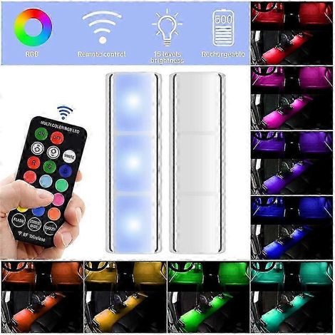 RGB-LED-Innenraumleuchte mit kabelloser Fernbedienung, dekorative Autolampe, Ambientebeleuchtung, Ladefunktion, Edition 0711
