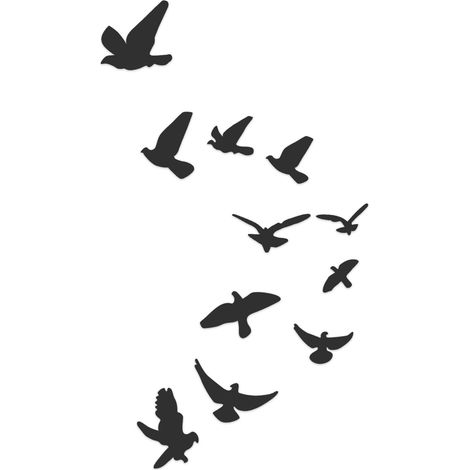 Sticker mural miroir en forme d'oiseau, à faire soi-même, pour la décoration du salon et de la chambre (noir) (1/5)