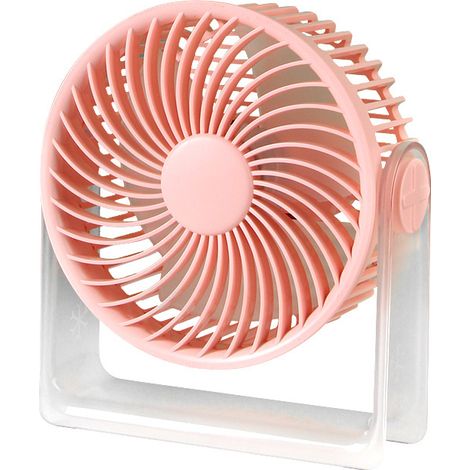 Leises rosa Schreibtischventilator, tragbar und USB-aufladbar, 2000-mAh-Akku, ideal für Schüler, Schlafzimmer und Büros – kompakter Luftkreislaufventilator (1/3)