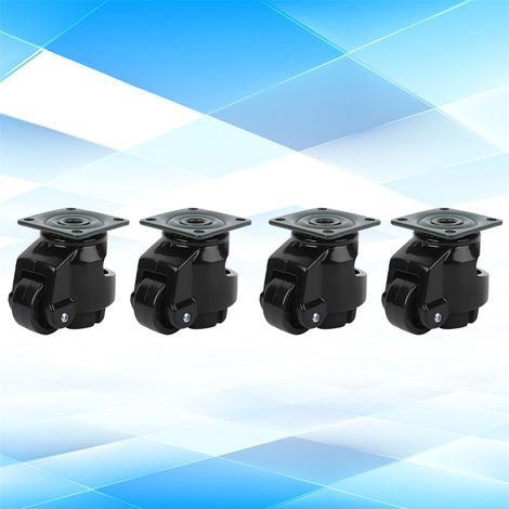 Lot de 4 roulettes de nivellement GD-40F robustes pour applications industrielles, noires (1/5)