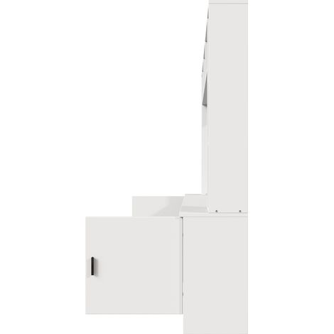 Weiße TV-Wohnwand 180 x 35 x 170 cm mit 2 Schränken, 2 Schubladen und 11 Fächern (1/5)