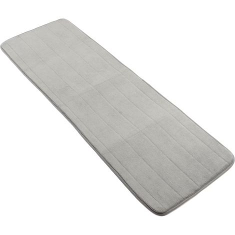 Tapis de bain antidérapant en mousse à mémoire de forme, absorbant et doux, lavable, 61 x 41 cm (24 x 16 pouces), gris foncé (1/5)
