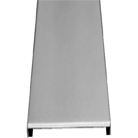 Glassblocks Barra di finitura per vetrate 8x1x200 cm, acciaio inox spazzolato (GBLNEREZKN2M)