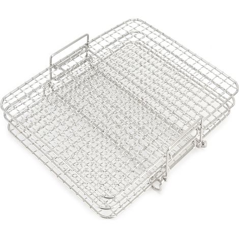 3-stöckiger Edelstahl-Kochrost, Bratrost für Foodi Friteusen AG300 und AG400, Backofenzubehör, gestapelter quadratischer Rost zum Backen und Grillen (1/5)