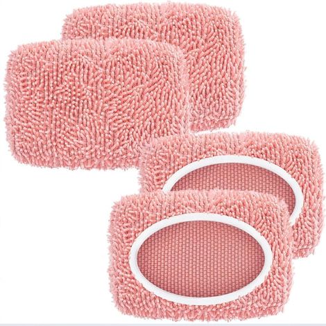 CCYKXA4 Pieces Housses de Balai Rose en Microfibre pour Nettoyage Sec et Humide, Serpilliere Microfibre Reutilisable et Lavable pour Balai Serpilliere (1/5)