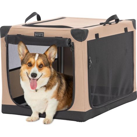 Faltbare Hundebox mit 3 Türen, verstellbarem Bezug, für kleine bis große Hunde (1/5)