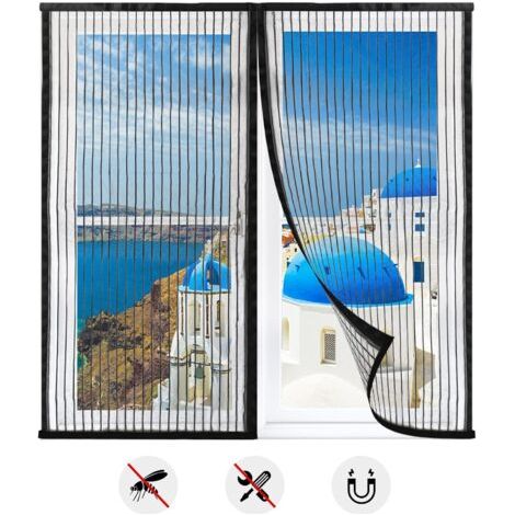 Nazalus-Vente Moustiquaire Fenêtre Universelle, 120 120cm Auto-AdhéSif Ne Nécessitant Aucun Perçage,Moustiquaire Ajustable-Noir (1/5)