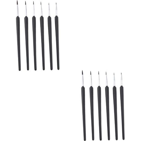 2 Ensembles Pinceaux Fins pour Peinture Kit De Pinceaux Détails pour Acrylique Aquarelle Et Huile Accessoires De Peinture Et Pratiques 6 Pièces 2 (1/5)