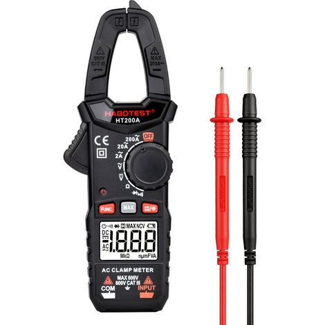 Digitales Zangenmessgerät, Multimeter mit automatischer Bereichswahl, misst AC/DC-Spannungsprüfer, Wechselstrom, Widerstand, Durchgang, testet Dioden