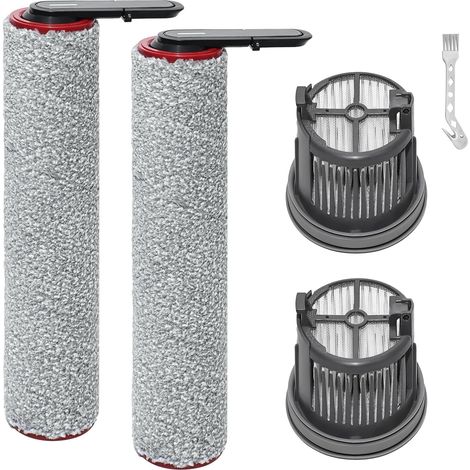 Brosse rotative + filtres Pièces de rechange pour Mova X4 Pro / X4 Plus accessoires aspirateur eau et poussière, 2 Brosses à rouleau + 2 filtres Hepa + 1 Brosse de nettoyage (1/5)