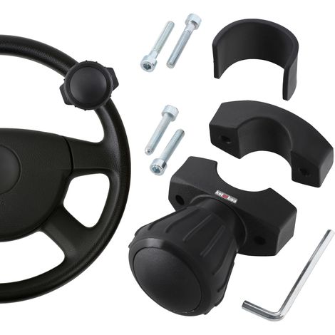 KOTARBAU® Boule Volant - Boule de Volant Camion - Aluminium - ⌀ 5,2 cm - Noir - Poignée Volant Amovible - 9 cm - Accessoire Tracteur - Ergonomique - Durable (1/5)