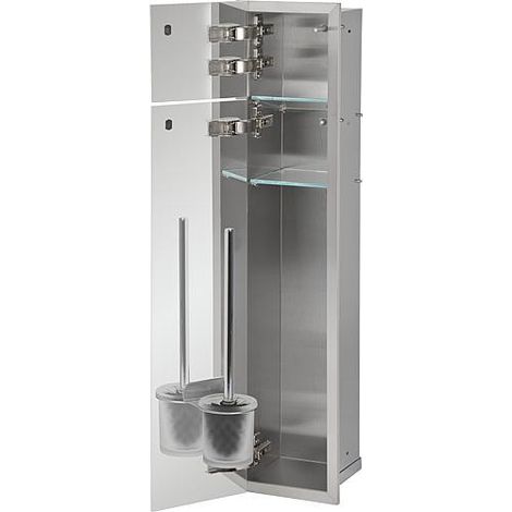 WC container mural, 2 portes pour carrelage, 1 derouleur, 2 casiers butee gauche, 185x975mm (1/3)