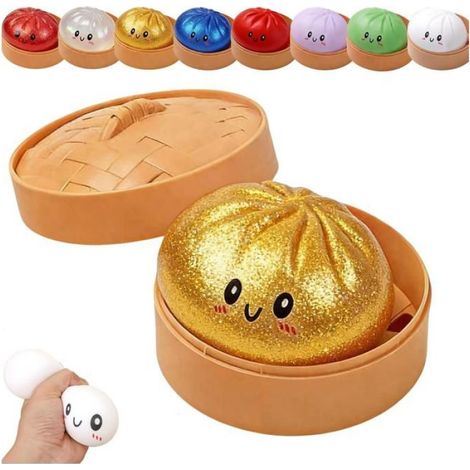 Dumpling Squishy – EVA Souple – Rebond Lent – Finition Pailletée – Bureau ou Intérieur – 1 Pièce