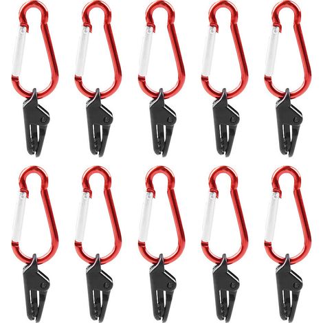 Lntyq 10 pièces Clips de Tente et Pinces Antivent Légères pour Bâche Accessoires Camping Polyvalents pour Fixation Rapide et Sécurisée Extérieur (1/5)