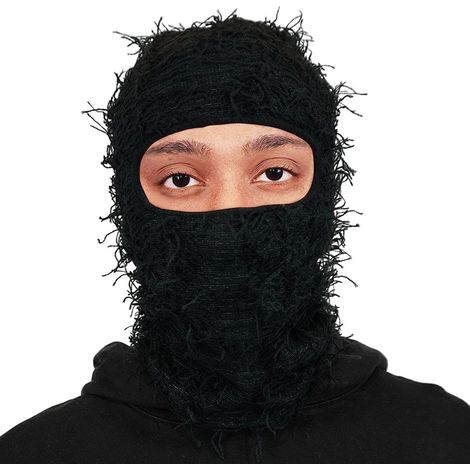 Cagoule de ski effet usé pour hommes et femmes - Cagoule tricotée effet usé, coupe-vent, masque intégral pour temps froid (1/5)
