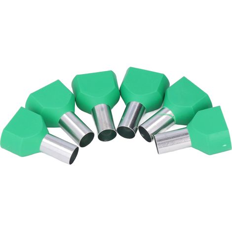 50 grüne und rote Kupfer-Crimpklemmen, robuste PVC-Rohrhülsen, elektrische Steckverbinder, 50er-Packung (1/5)