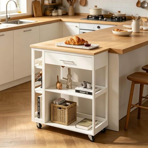 Mueble carro de cocina con cajón y ruedas OKMYHOME (1/5)