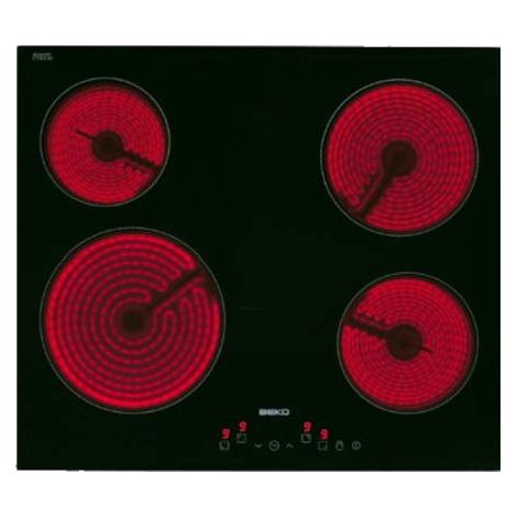 Beko HIC64401. Colore del prodotto: Nero, Posizionamento dell'apparecchio: Da incasso, Dimensione della larghezza del piano cottura: 58 cm. Tipo di controllo: Touch, Posizione di controllo: Frontal... (1/3)