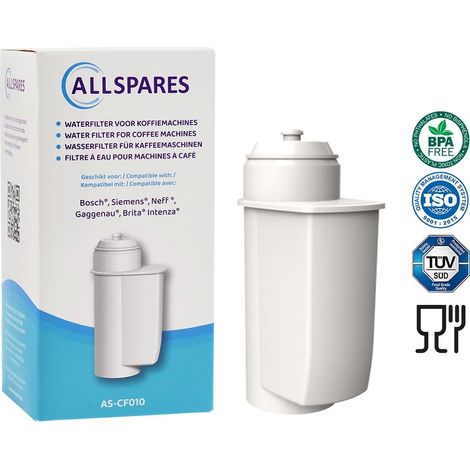 Filtro de agua AllSpares (12 unidades) compatible con cafeteras Siemens serie EQ, filtro de repuesto para BRITA Intenza