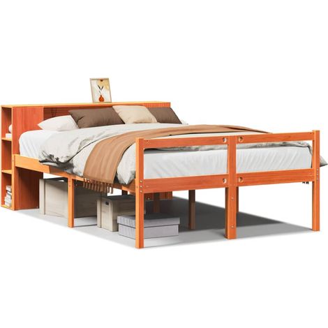 Maison Exclusive - Letto Libreria senza Materasso Marrone Cera 140x190 cm Legno