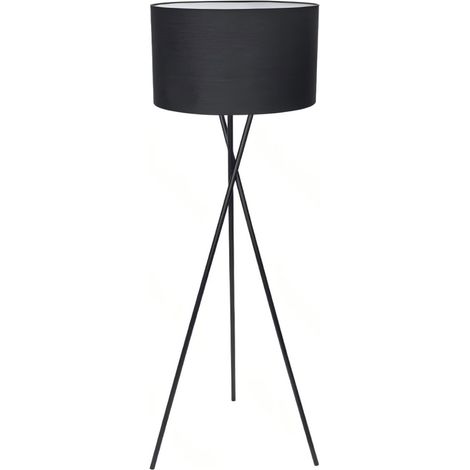 Lampadaire Trépied Métal Noir - Douille E27 - Sans Ampoule - Salon Chambre (1/3)