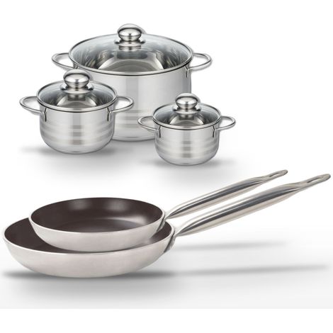 Lot Poêles 28/32 cm & Faitouts 12/14/20 cm Elo Bistro Line (1/5)