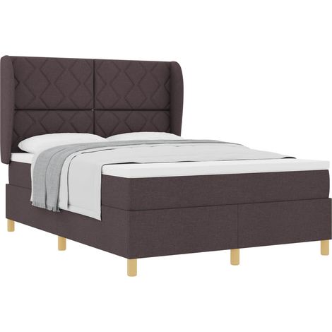 Maison Exclusive - Letto a molle con testiera Marrone Scuro 190 x 140 cm Tessuto (1/5)
