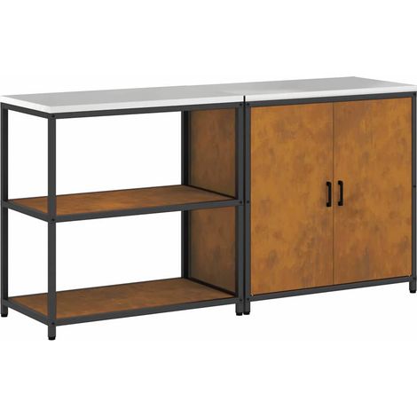 Ensemble de rangement cuisine,Armoire de cuisine avec étagère 2 pcs Rouillé Acier CFW10877 (1/5)