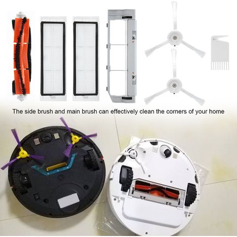 Kit di ricambi (7 pezzi) per robot aspirapolvere Xiaomi MIJIA: spazzola principale, filtro, spazzola laterale in ABS. (1/4)