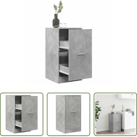 Armoire à pharmacie - Armoire d'apothicaire gris béton 40x41x77,5cm bois d'ingénierie (1/5)