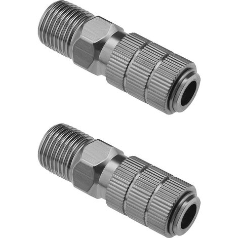 2 x Quick Release Airbrush Disconnect Coupling Adapter 1/8 Inch Airbrush Disconnect Connector for Airbrush Hose Air Compressor (1/5)