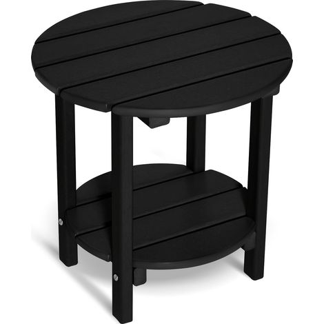 Table d'appoint Adirondack à 2 niveaux pour l'extérieur, table de patio en PEHD, table d'appoint double pour balcon (1/5)