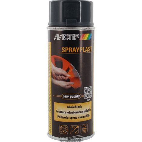 Bombe de peinture carbone brillant élastomère pelable Motip Sprayplast 396540 (1/2)