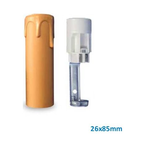 Portalampada + coprilume E14 26x85mm crema GSC 2203363