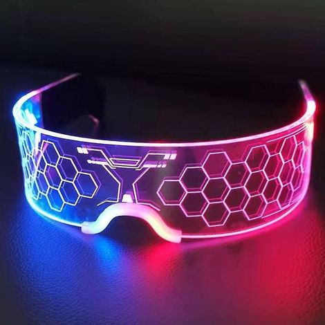 Lunettes LED lumineuses, lunettes à visière LED, lunettes lumineuses (1/5)