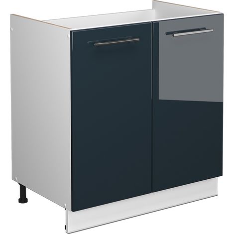 Küchenschränke Fame-Line, Dunkelblau Hochglanz, 80 cm ohne Arbeitsplatte, Vicco