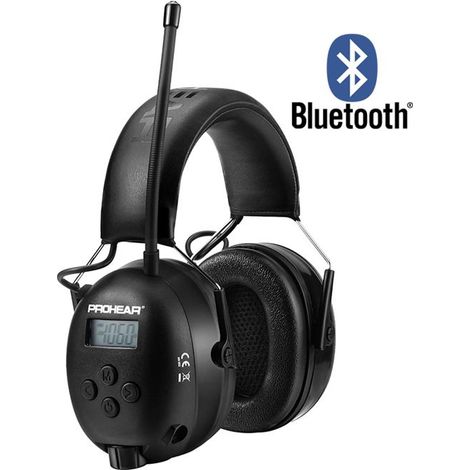 Casque de Protection Auditive Bluetooth AM/FM Réduction de Bruit 30 dB Batterie Rechargeable