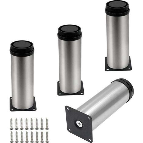 4 Pcs Pieds Meuble Réglables 15cm en Métal , XU,Pieds pour Table Chaise Armoire Lit avec Vis, produit qualité supérieure, durable et fiable, matériaux sélectionnés , satisfaction garantie -