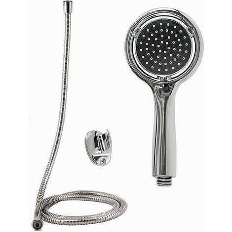 Trade Shop - DUSCHSET, RUNDBRAUSEKOPF MIT 1,8 MT GURT, BADEZIMMERHALTERUNG 59169 - (1/2)