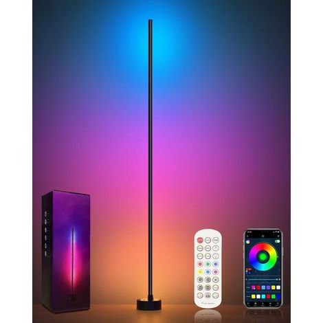 Lampadaire sur Pied Salon, Lampadaire LED d'Angle RGB avec Contrôle APP et Télécommande, Synchronisation Musicale, 16 Millions de Couleurs et 68 Modes de Scène, Lampe Moderne pour Salon (1/5)