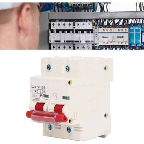 DZ47Z-125 D125 DC 1000V 2P DC-Leistungsschalter, Miniatur-125A-Leistungsschalter für Solar-Photovoltaikanlagen, DIN-Schienenmontage, roter Niederspannungsschalter. (1/5)