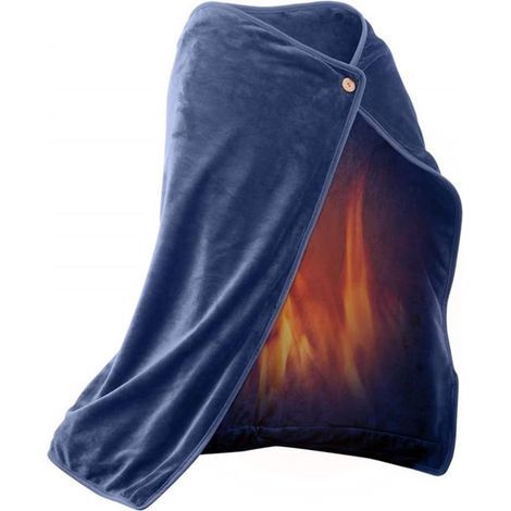 Couverture chauffante électrique - Plaid chauffant - Restez au chaud - Chauffage USB - 100 x 70 cm - Bleu (1/5)