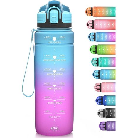 Trinkflasche 500ml Kinder Auslaufsicher 32oz-bluepurple 1000 ml (1/5)