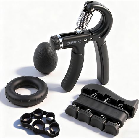 Hand Trainer, Forearm Trainer, Pack of 5, Finger Trainer, Grip Strength Trainer Training Set, Adjustable Resistance 10-60 kg, Hand Forearm Training Device, for Athletes and Restoring the Hand (1/5)